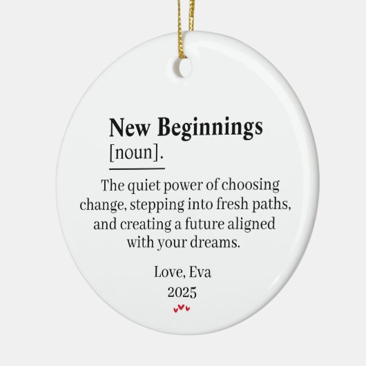 New Beginnings Definition Ornament Gift (Links)