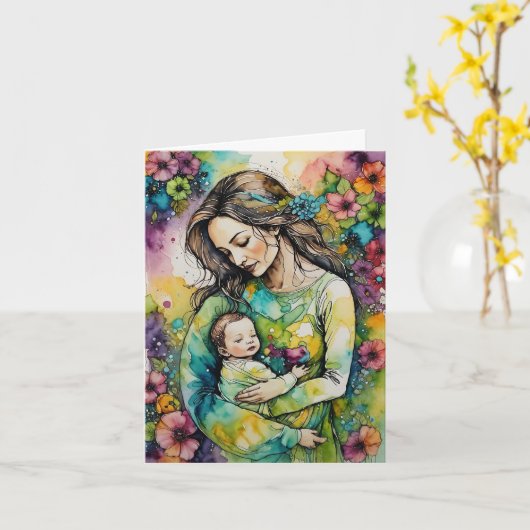 "New Beginnings" - Eine Feier der Mutterschaft Karte (Gelbe Blume)