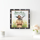 New Beginnings: Found My Sheep Quadratische Wanduhr (Zuhause)