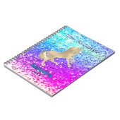 New beginnings gold unicorn Glitter monogram Notizblock (Linke Seite)