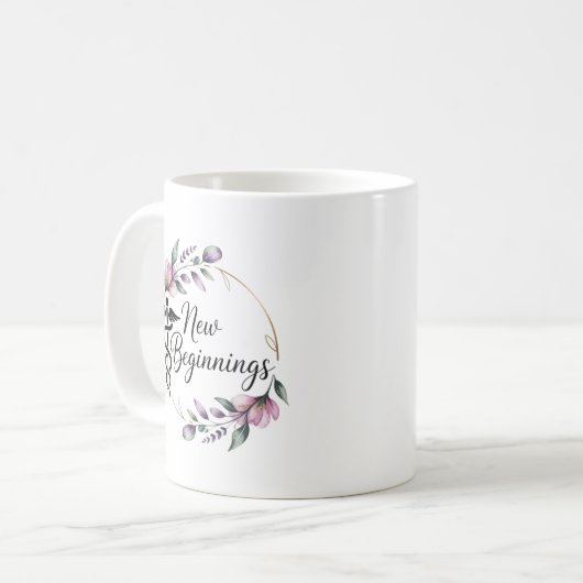 New Beginnings Nursing Graduation Personalized Kaffeetasse (Vorderseite Links)