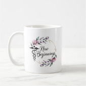 New Beginnings Nursing Graduation Personalized Kaffeetasse (Links)