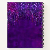 New beginnings Purple faux glitter Drips large Notizblock (Rückseite)