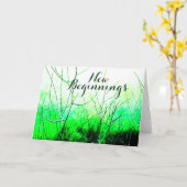 "New Beginnings" Shades Green Floral Design Karte (Gelbe Blume)