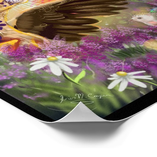 New Beginns Clouded Leopard Fantasy Art Poster (Ecke)