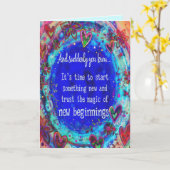 "New Beginns"-Inspirivity Karte (Gelbe Blume)