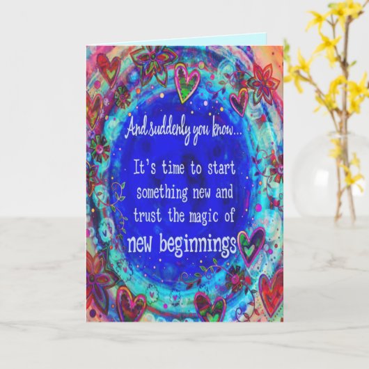 "New Beginns"-Inspirivity Karte (Gelbe Blume)