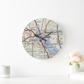 New Bern NC 50's Map Große Wanduhr (Zuhause)