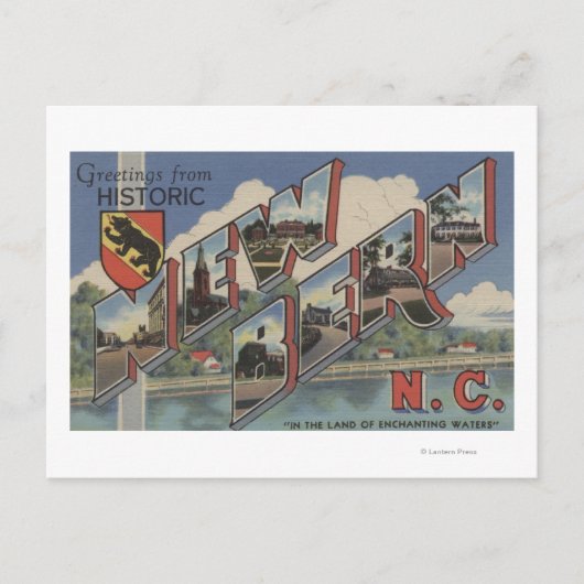 New Bern, North Carolina - Große Briefszenen Postkarte (Vorderseite)