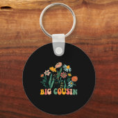 New Big Cousin Wildflower First Birthday & Bab Schlüsselanhänger (Vorderseite)