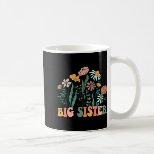 New Big Sister Wildflower First Birthday & Bab Kaffeetasse (Rechts)