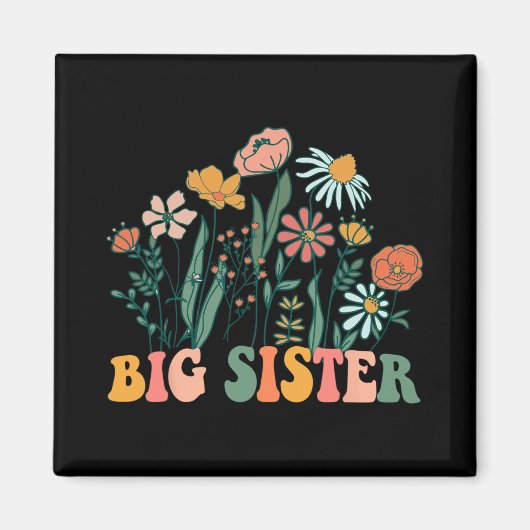 New Big Sister Wildflower First Birthday & Bab Magnet (Vorne)