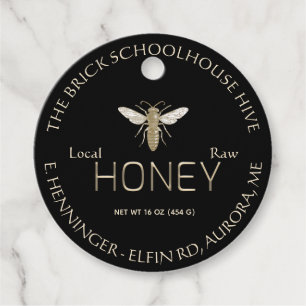 NEW Black Gold Honey Nutrition Facts Tag Queen Bee Geschenkanhänger