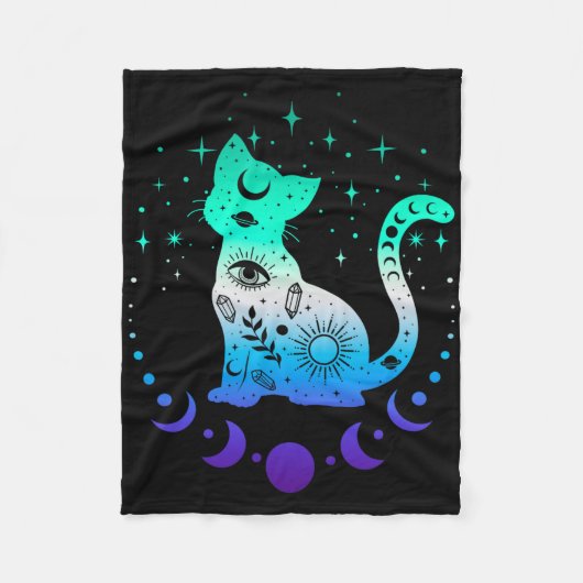 New Blue Gay Male Mlm Pride Flag, Astrology Cat Fleecedecke (Vorderseite)