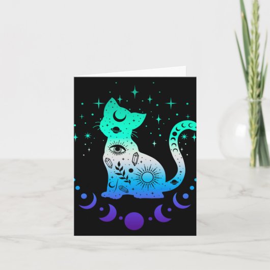 New Blue Gay Male Mlm Pride Flag, Astrology Cat  Karte (Vorderseite)