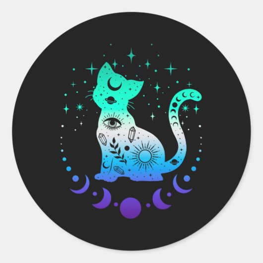 New Blue Gay Male Mlm Pride Flag, Astrology Cat  Runder Aufkleber (Vorderseite)