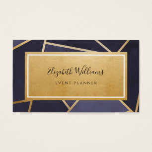 New Blue Gold Event Planer Business Card