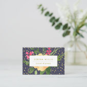 New Blue Gold Yellow Event Planer Business Card Visitenkarte (Stehend Vorderseite)