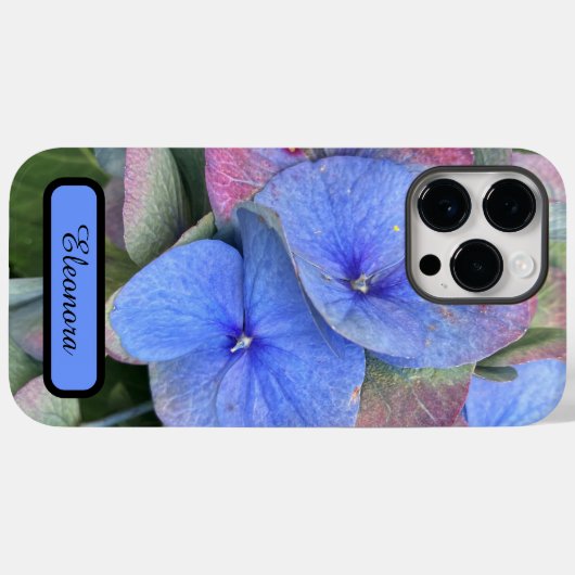New Blue Hydrangea Blume Foto & Name iPhone Gehäus Case-Mate iPhone Hülle (Rückseite (Horizontal))