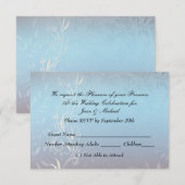 New Blue Wedding RSVP Karte (Vorne/Hinten)