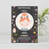 New Boy Girl 6 Monate Halbjahr Party Halbjahr Gebu Einladung (Stehend Vorderseite)