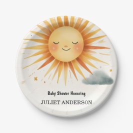 New Boy Pink Einzigartige Sky Cloud Sunshine Baby  Pappteller