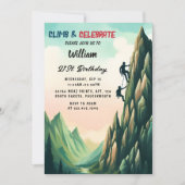 New Boy Tree Fun Cliff Rock Klettern 21. Geburtsta Einladung (Vorderseite)