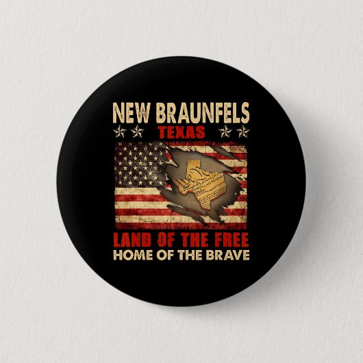 New Braunfels Texas USA Flagge 4. Juli Button (Vorderseite)