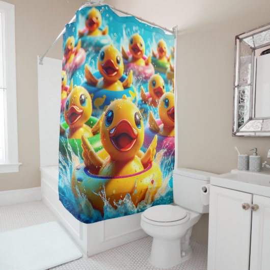 "New Braunfels Tx: Tubing Duckies on Comal" Duschvorhang (Beispiel)