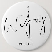 New Bride Wifey Script Name Keepake Button (Vorderseite)