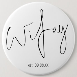 New Bride Wifey Script Name Keepake Button