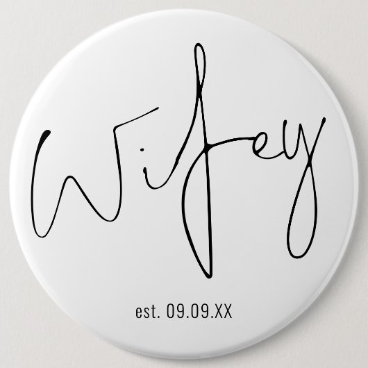 New Bride Wifey Script Name Keepake Button (Vorderseite)