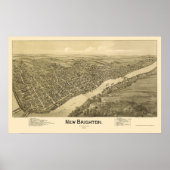 New Brighton, PA Panoramic Map - 1901 Poster (Vorne)