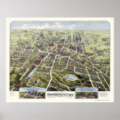 New Britain, CT Panoramic Map - 1875 Poster (Vorne)