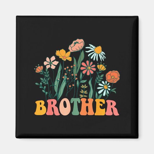 New Brother Wildflower First Birthday & Baby S Magnet (Vorne)
