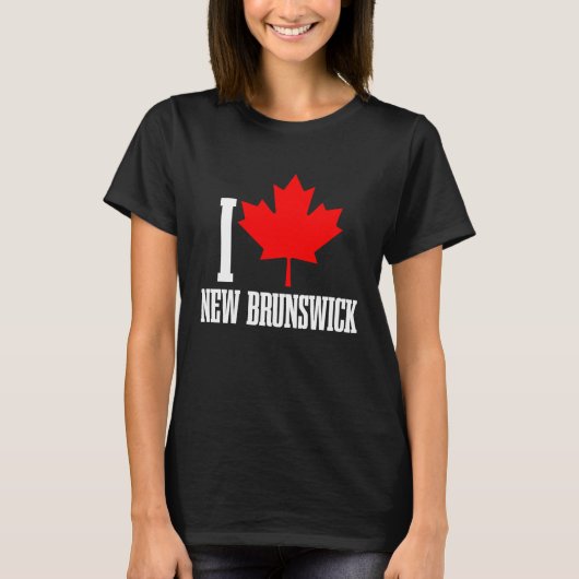 New Brunswick Canada Maple Leaf Canadian Flag Prid T-Shirt (Vorderseite)