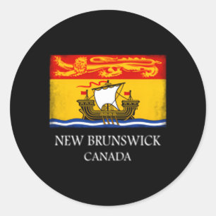 New Brunswick Canada Provinzflagge Kanadischer Tag Runder Aufkleber