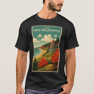 New Brunswick Canada Vintage Poster Tourismus T-Shirt