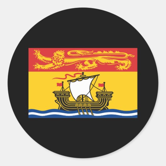 NEW BRUNSWICK FLAG RUNDER AUFKLEBER (Vorderseite)
