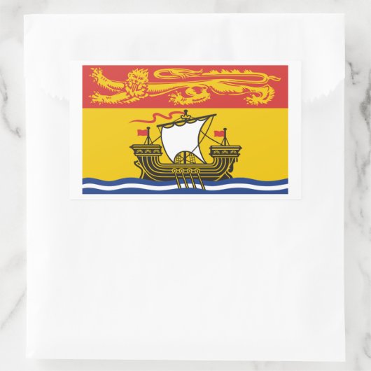 New Brunswick Flags Graphic Rechteckiger Aufkleber (Tasche)