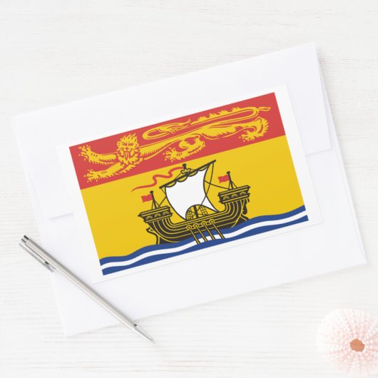 New Brunswick Flags Graphic Rechteckiger Aufkleber (Umschlag)