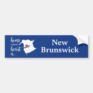 New Brunswick Home is Where the Heart is Autoaufkleber