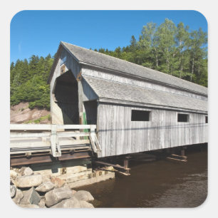 New Brunswick, Kanada. Irischer Fluss bedeckt Quadratischer Aufkleber