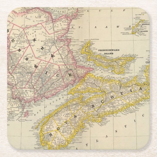 New-Brunswick, Neuschottland Rechteckiger Pappuntersetzer (Vorderseite)