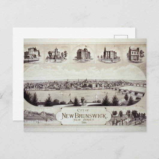 New Brunswick, New Jersey 1880 Postcard Postkarte (Vorne/Hinten)