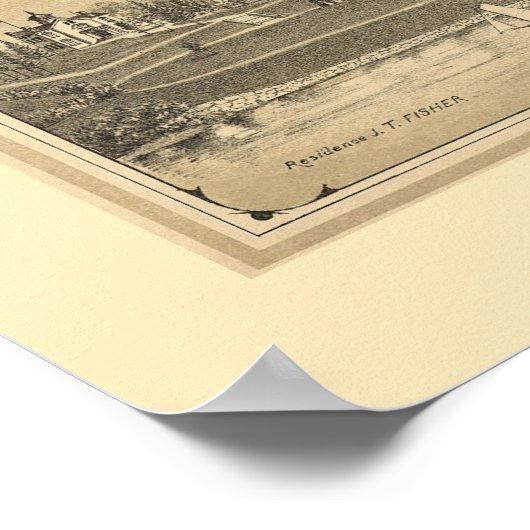 New Brunswick, NJ Panoramic Map - 1880 Poster (Ecke)