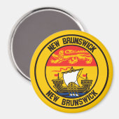 New Brunswick Round Emblem Magnet (Vorderseite/Rückseite)