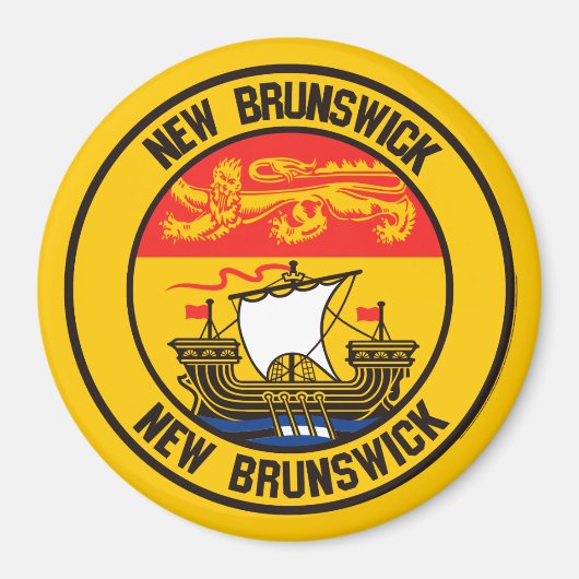 New Brunswick Round Emblem Magnet (Vorne)