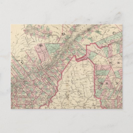 New Brunswick und Quebec Postkarte (Vorderseite)
