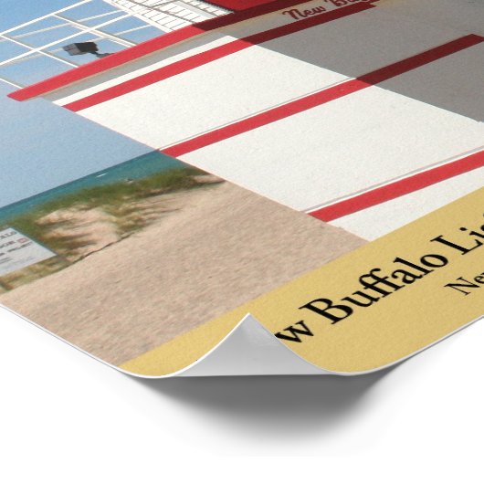 New Buffalo Lighthouse - Michigan Poster (Ecke)